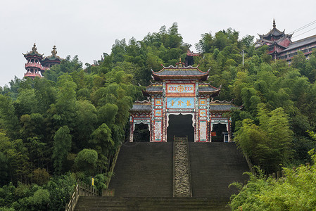 蜀南竹海龙吟寺背景图片