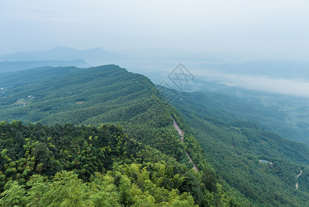 四川黄龙风景区蜀南竹海远眺背景