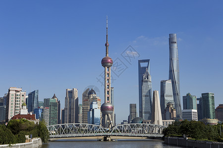 上海环球金融中心铁桥高清图片