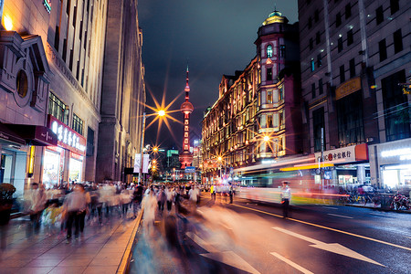 上海外滩城市夜景上海外滩建筑高清图片素材