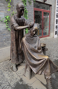 哈尔滨老道外铜像高清图片