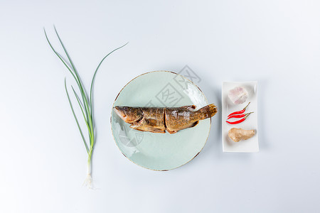 盘餐鳜鱼背景