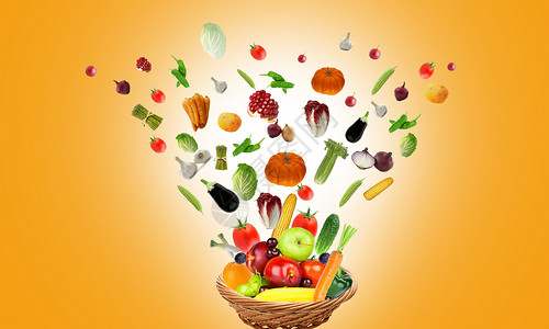 蔬菜水果商健康饮食插画