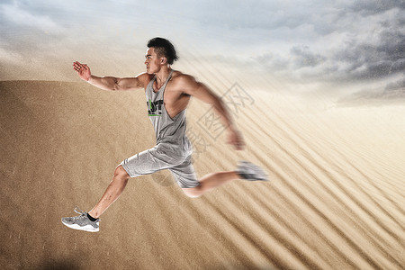 沙漠上奔跑背景图片