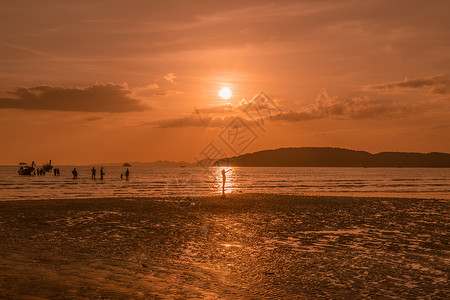 泰国美景泰国海边夕阳美景背景