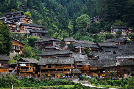 郎德苗寨山村德裕山高清图片