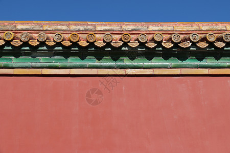 红色调素材金秋的故宫背景