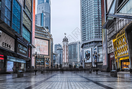 重庆地标建筑解放碑购物中心背景