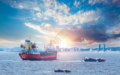 船舶导航大海上的轮船设计图片