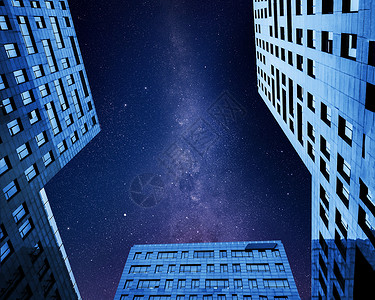 星空下的高楼大厦高清图片