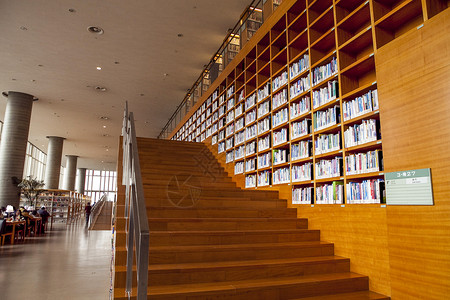 图书阶梯浦东图书馆背景