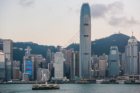 kong香港维多利亚港风景背景