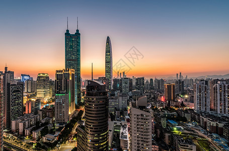 红光治疗深圳城市建筑风光夜景背景