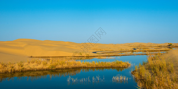 简约沙漠背景沙漠湖泊背景