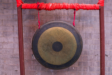 中国元素铜锣背景