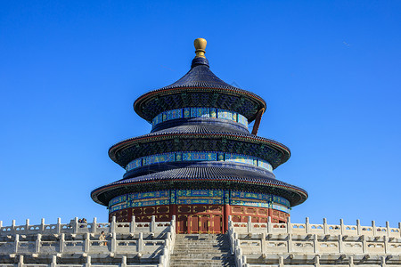 国庆节节北京地标建筑天坛背景