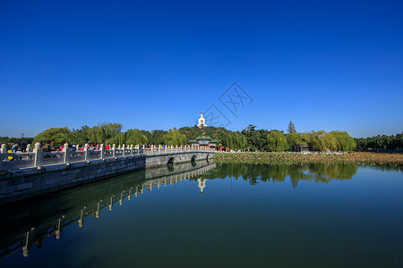 北京地标北海公园背景图片