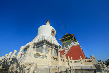 升钟湖北京地标北海公园背景