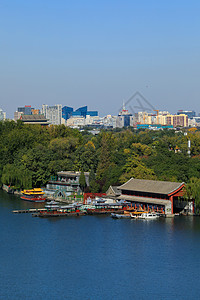 北京地标北海公园背景图片