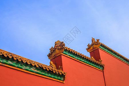 金色古建筑屋顶北京古建筑背景
