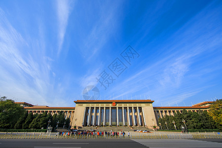 中华人民共和国建国7北京人民大会堂背景