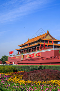 喜迎国庆70周年北京地标天安门背景