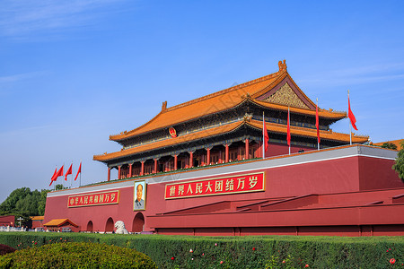 水北京北京地标天安门背景