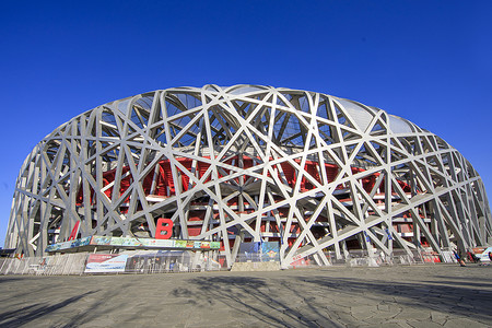 北京标志景点鸟巢背景图片