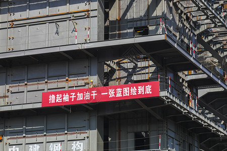吊车标志高楼建筑施工背景