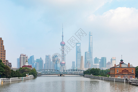 上海外滩苏州河背景图片