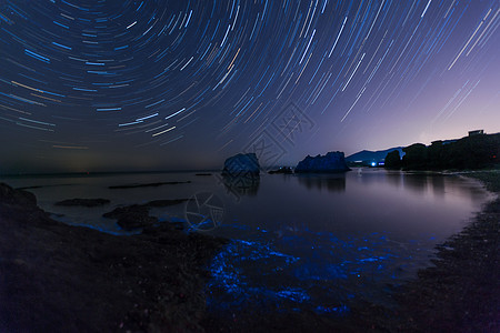 莹星轨与荧光海背景