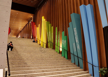 彩色楼梯苏州诚品书店阶梯背景
