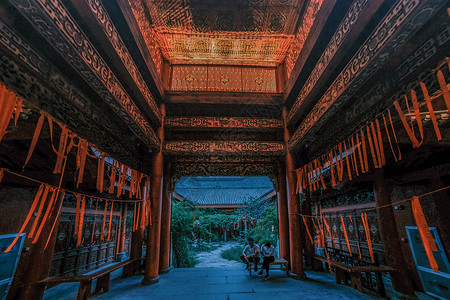 仿古青砖武汉园博园汉口里背景