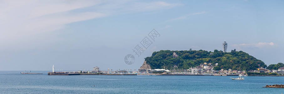 天空之岛日本镰仓江之岛背景