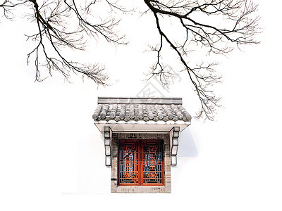方窗ps素材中国风的徽派建筑背景