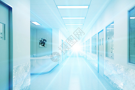 病房效果图医院走廊里的光线设计图片