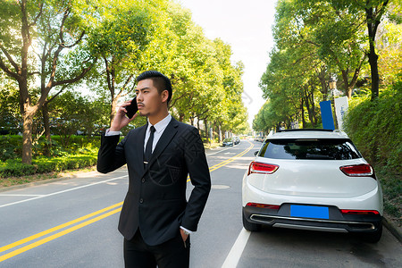 男性商务人车生活图片