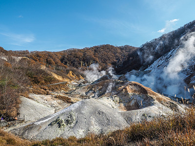 登别温泉北海道登别地狱谷背景