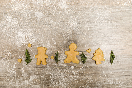 黄色小熊可爱的圣诞节饼干背景