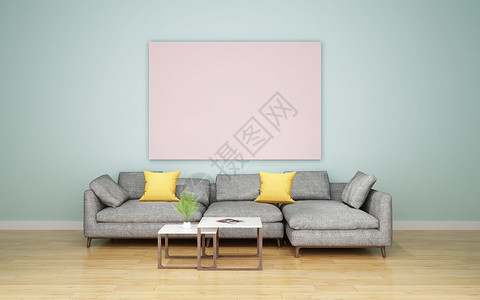 黄色木质沙发简约温馨家居设计图片