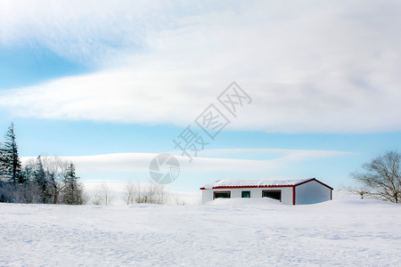 长春加油东北亚布力清晨的雪景背景