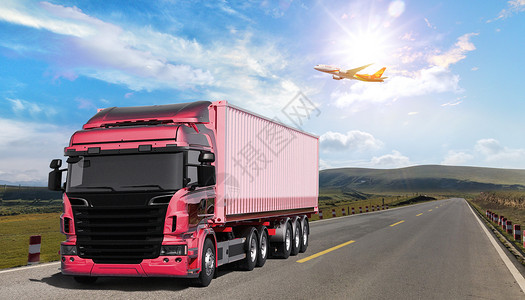 集卡车物流运输图设计图片