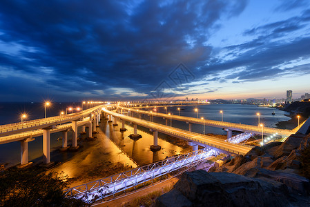 夜色跨海大桥图片