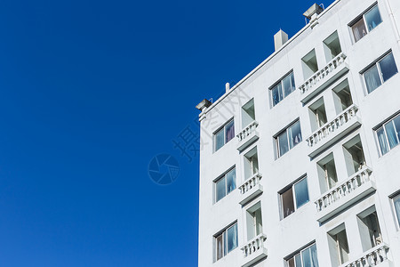 居住楼房蓝天与居民楼背景