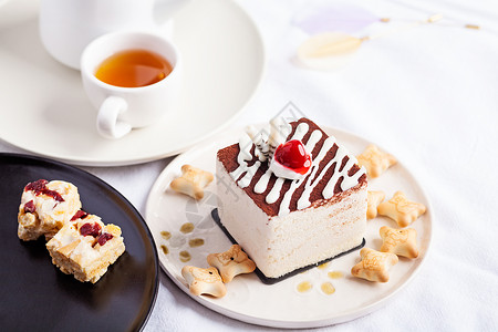 白蛋糕素材休闲蛋糕甜点下午茶背景