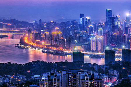 城市创建海报重庆夜景背景