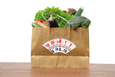 购物袋里的新鲜蔬菜创意减肥设计图片