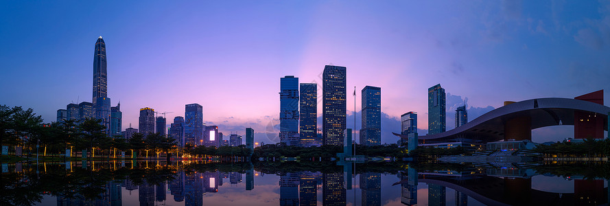 深圳摩天大楼城市夜景全景背景
