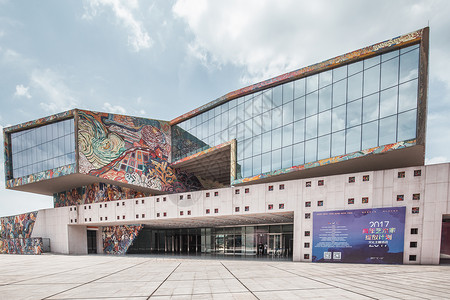 川美美术馆建筑外部背景图片
