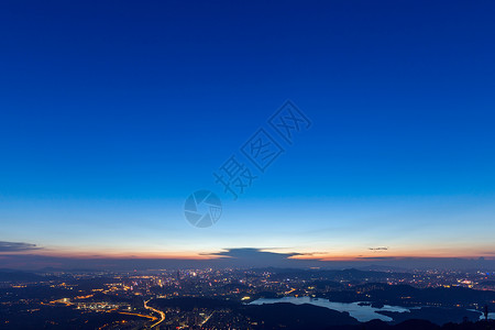 渐变天色城市夜幕降临背景